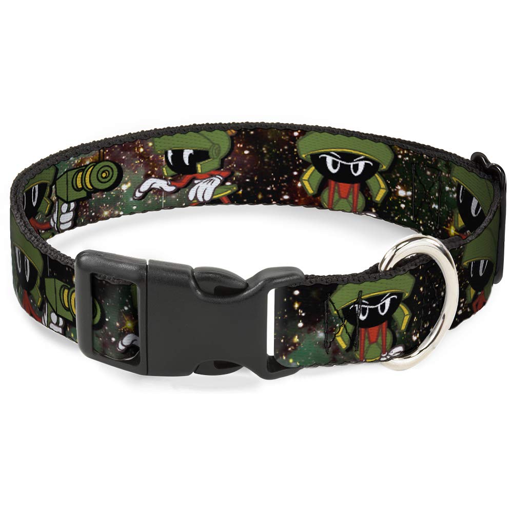 Dog Collar Plastic Clip Marvin The Martian 4 Poses Galaxy 6 To 9 Inches 0.5 Inch Wide