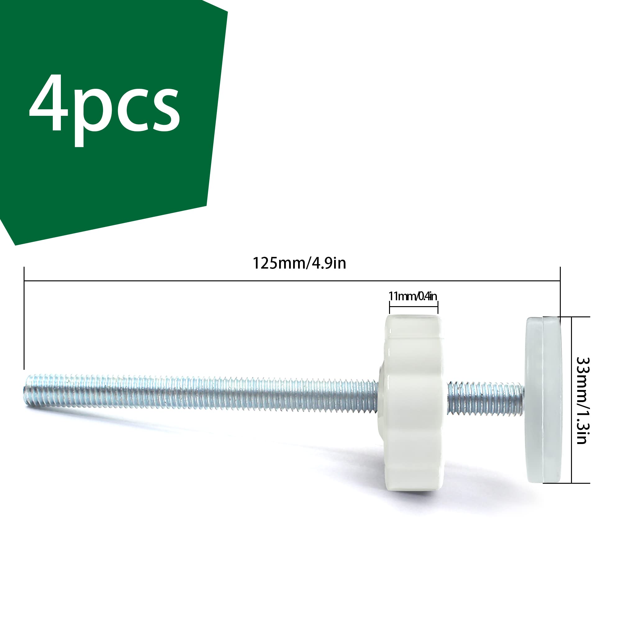 4 Pack Pressure Gates Threaded Spindle Rods M8 (8 Mm), Baby Gates Accessory Screw Bolts Kit Fit For All Pressure Mounted Walk Thru Gates (8Mm 4 Pack)
