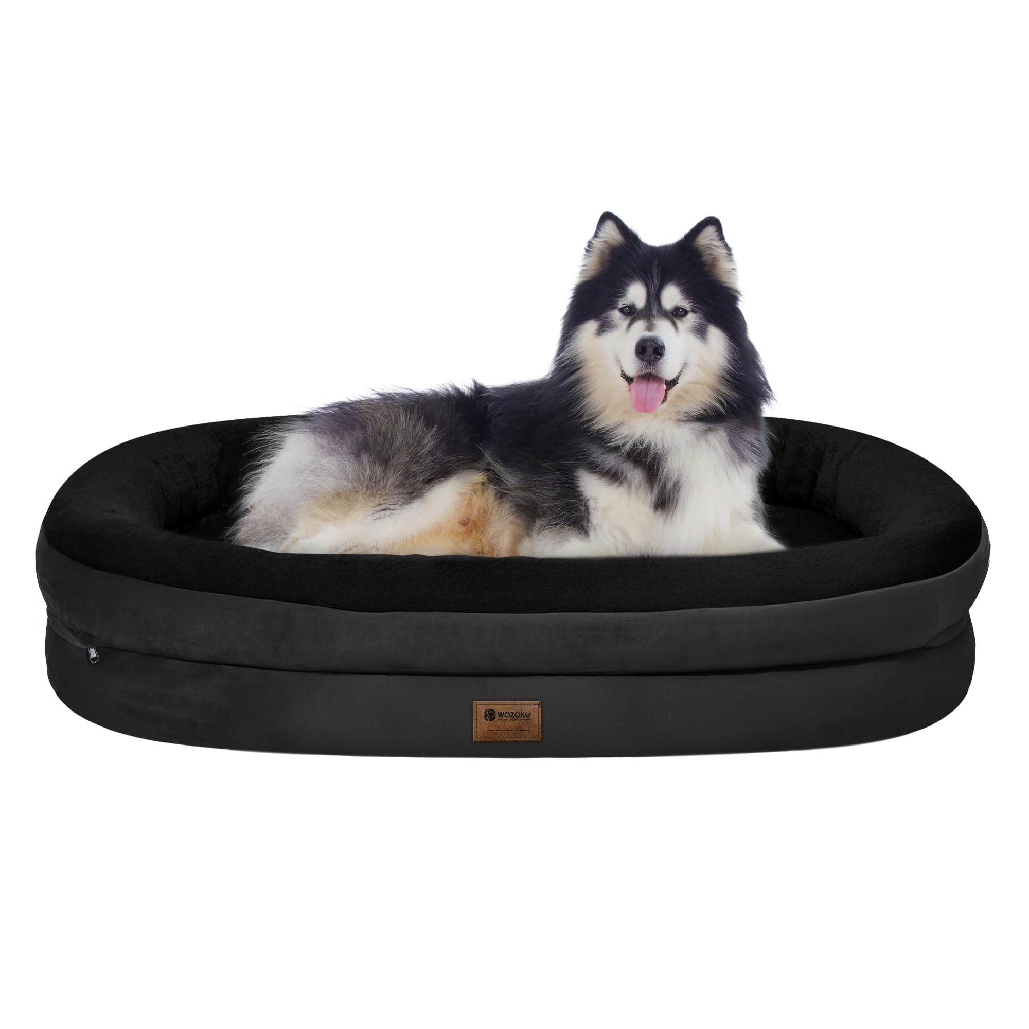 Orthopedic Washable Large Dog Bed: Memory Foam Waterproof Pet Bed with Bolsters - Removable Washable Cover for XL XXL Extra Larg