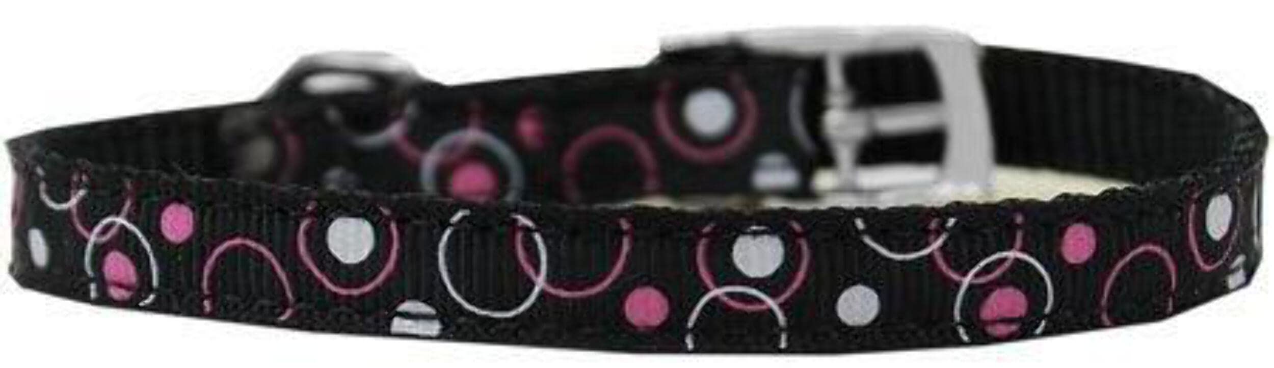 Mirage Pet Products Retro 3/8&quot; Nylon Dog Collar with Classic Buckle, Size 12, Black