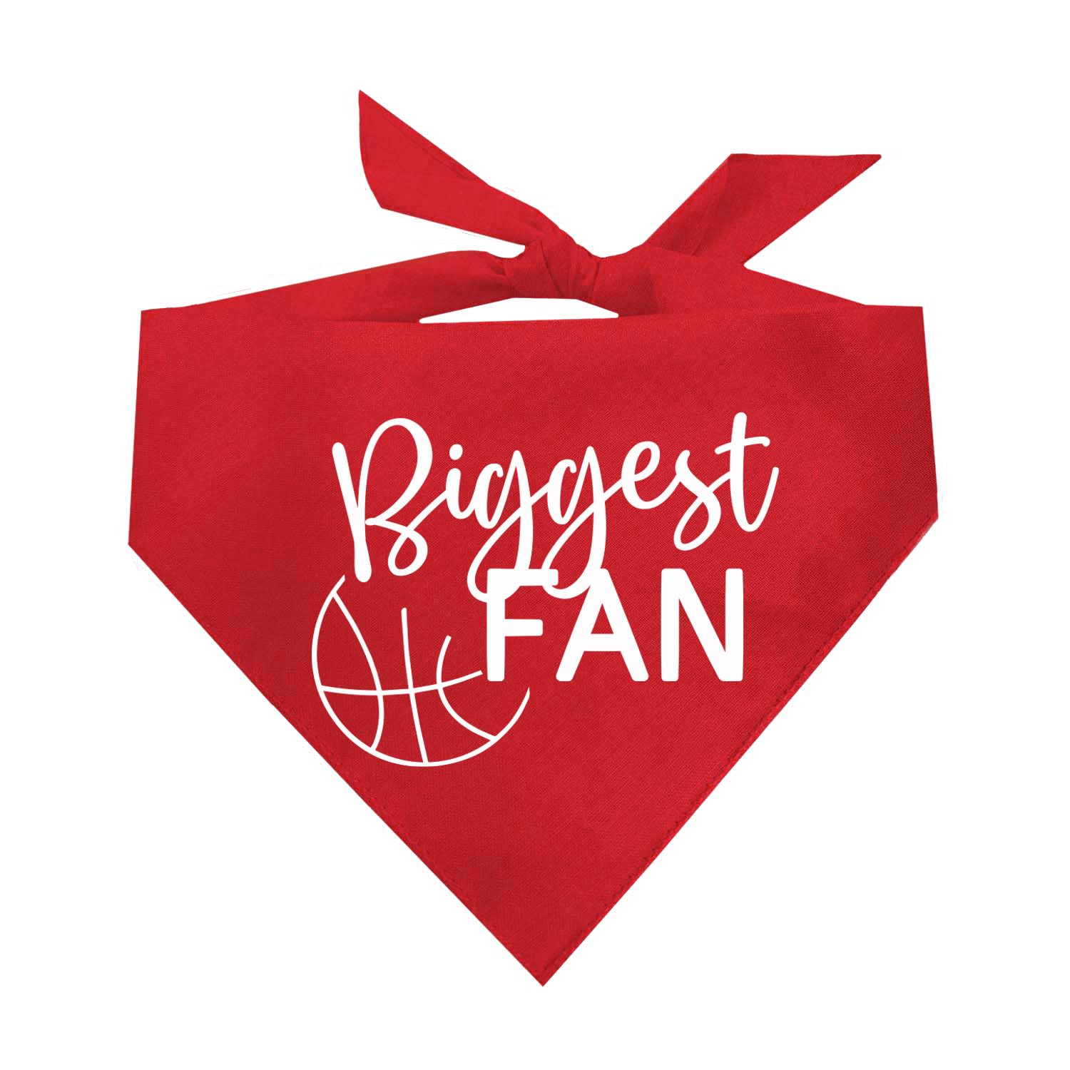 Biggest Fan Basketball Dog Bandana (Red, Os 541)