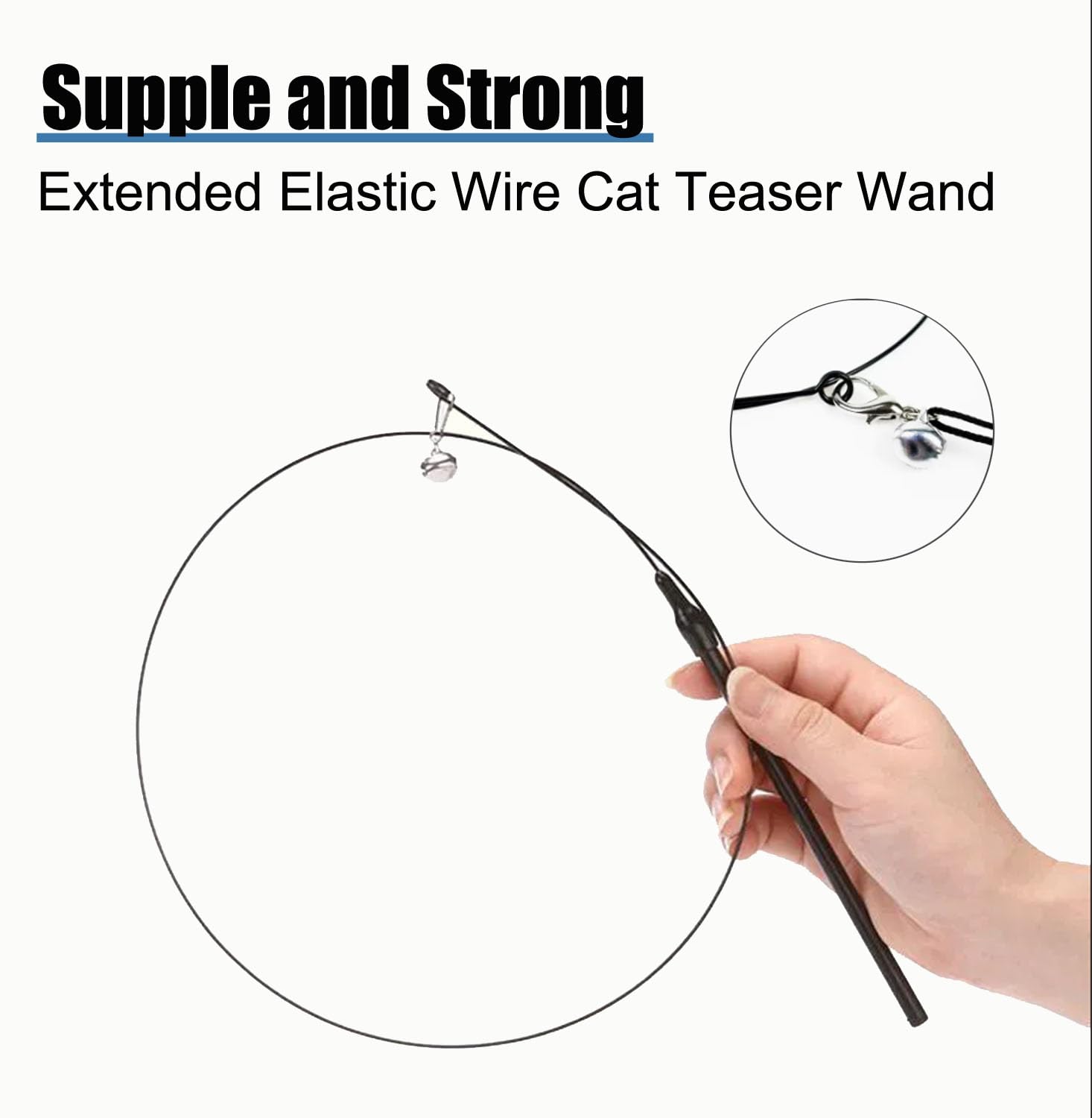 Yauende Cat Feather Toys, Indoor Cat Interactive Toys, 2 PCS Flexible Wire and 5 PCS Cat Feather Toys, for Bored Indoor Cats, In