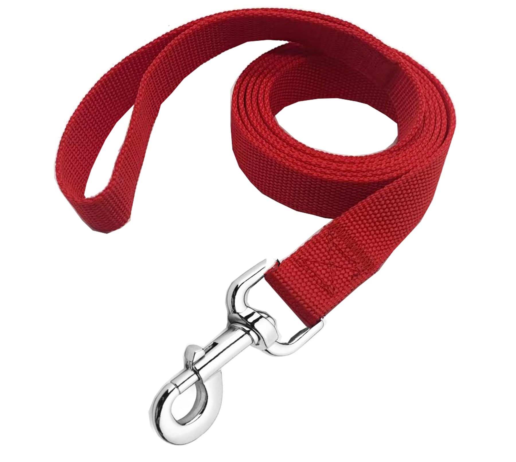 Strong Nylon Dog Leash, 4FT/ 5 FT/ 6FT Dog Leashes for Medium Large Dogs (6FT, Red)