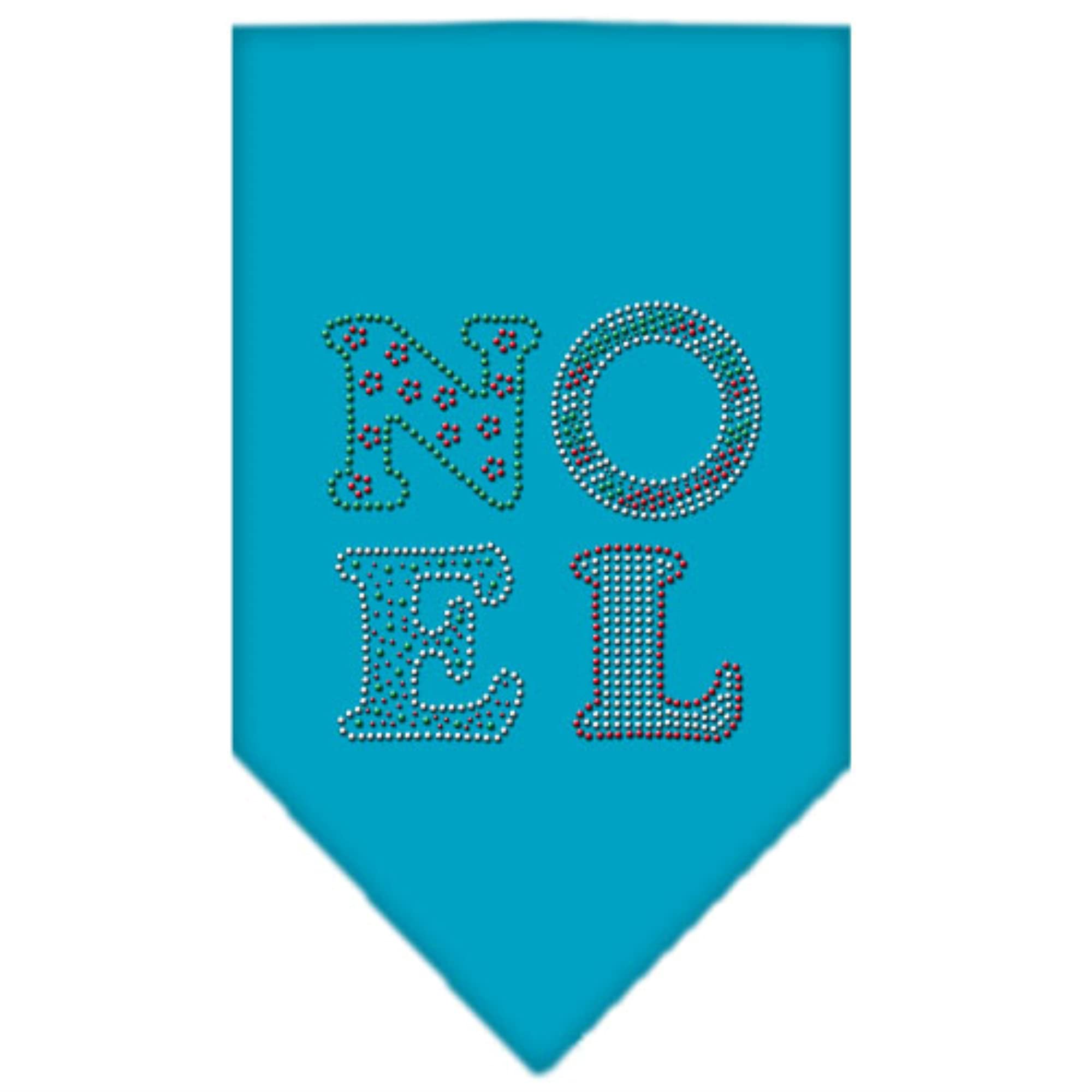Mirage Pet Products 67-92 SMTQ Noel Rhinestone Turquoise Print Bandana, Small