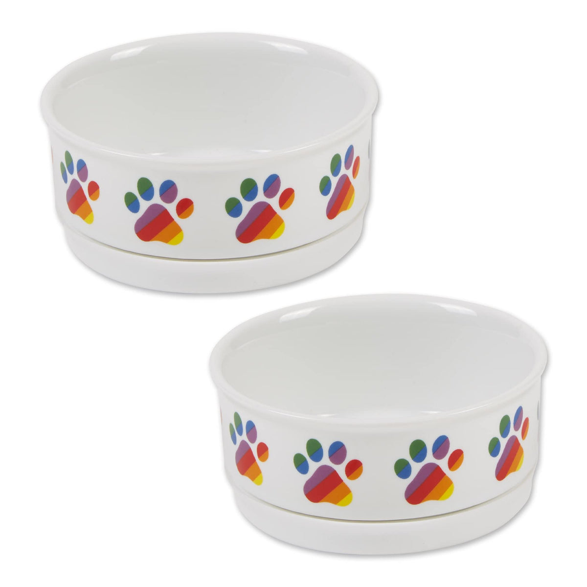 Bone Dry Ceramic Pet Collection, Small Set, 4.25x2, Rainbow Paw, 2, Count, Small Set, 4.25x2&quot;