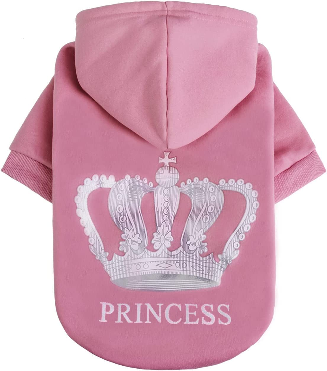 Expawlorer Princess Dog Hoodie For Girl - Hooded Sweater With Leash Hole, Cold Weather Clothes, Sweatshirt With Pocket, Winter C