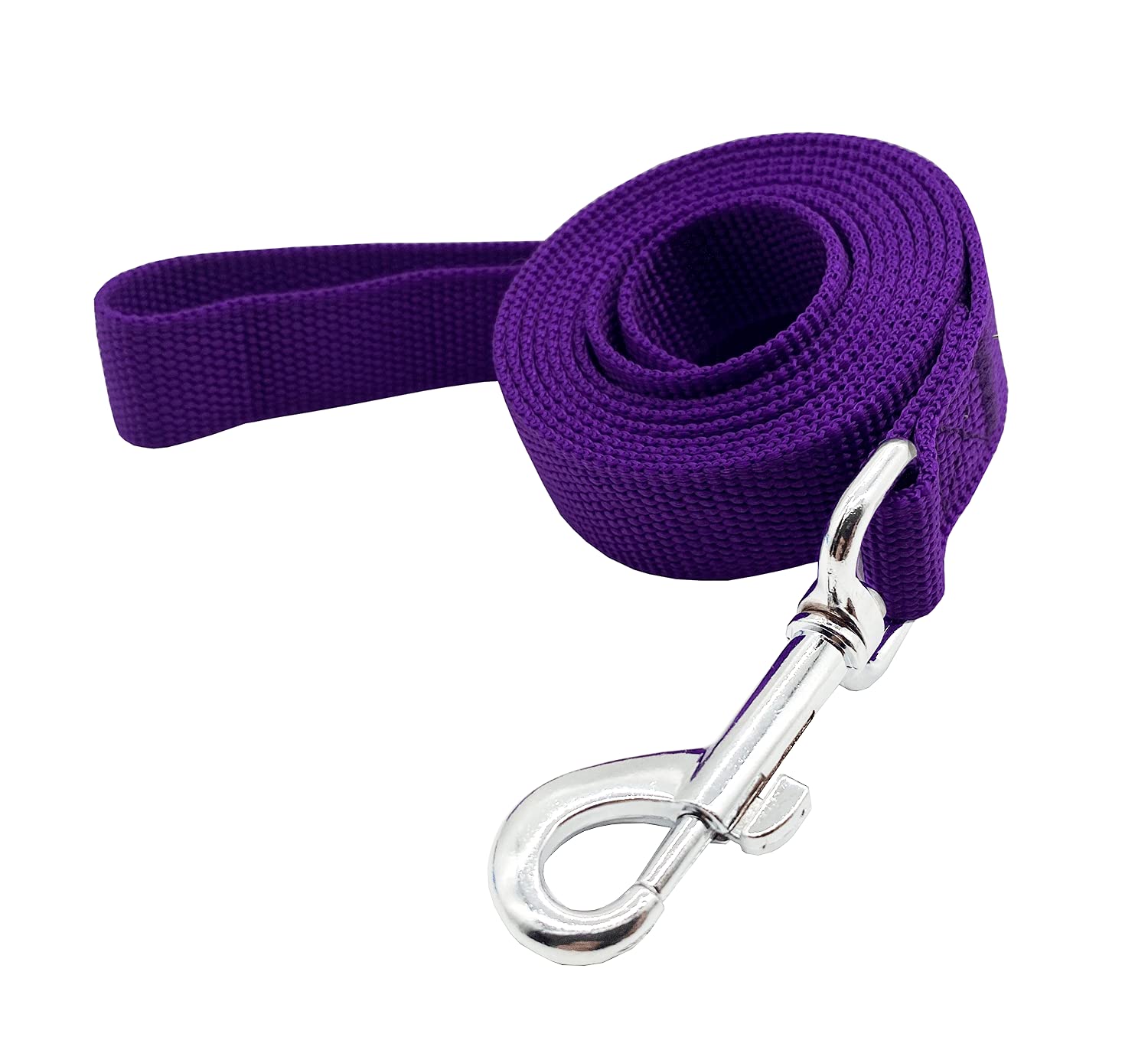 Nylon Dog Training Leash, Traction Rope, 4Ft /5 Foot /6 Feet Long, 5/8 Inch 3/4 Inch 1 Inch Wide, For Small And Medium Dogs (Purple, 1'' X 15 Ft)