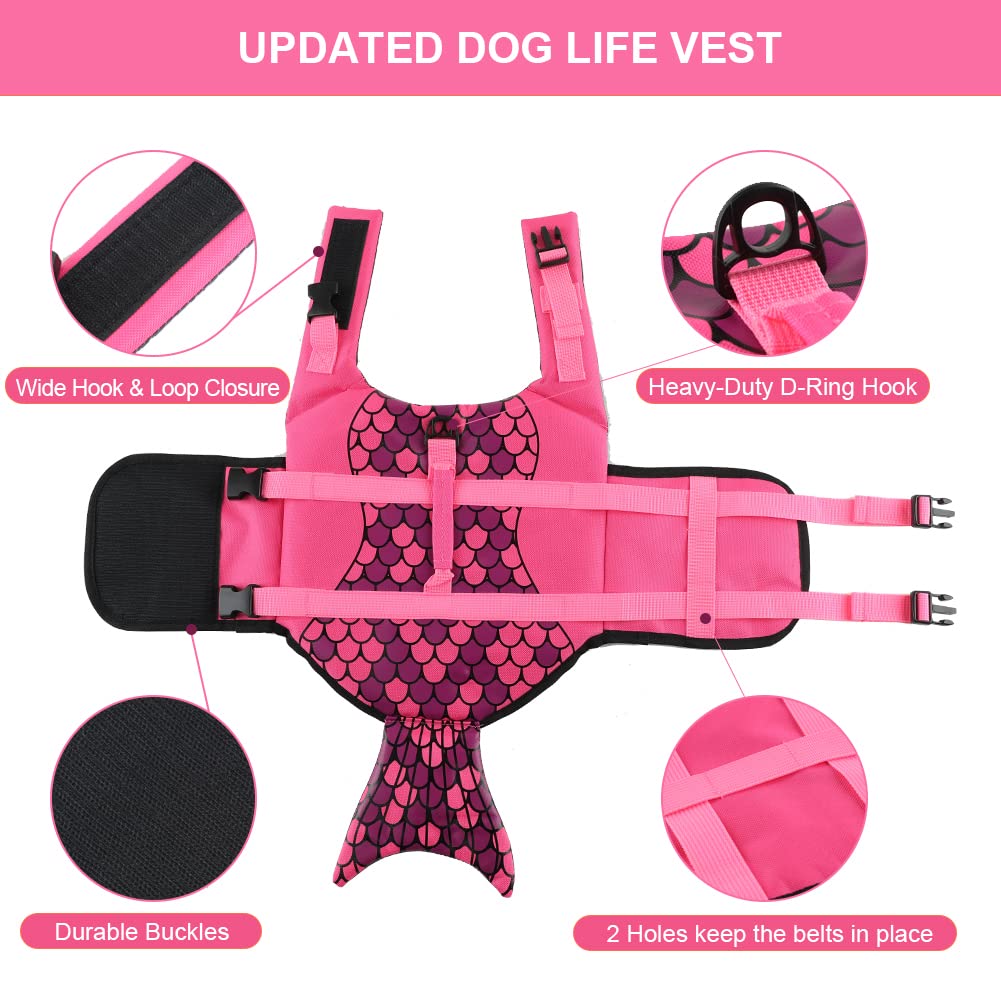 Emust Dog Life Vests, Dog Life Preserver For Swimming, Boat, Pool, Ripstop Pet Floating Vest With High Buoyancy And Lift Handle
