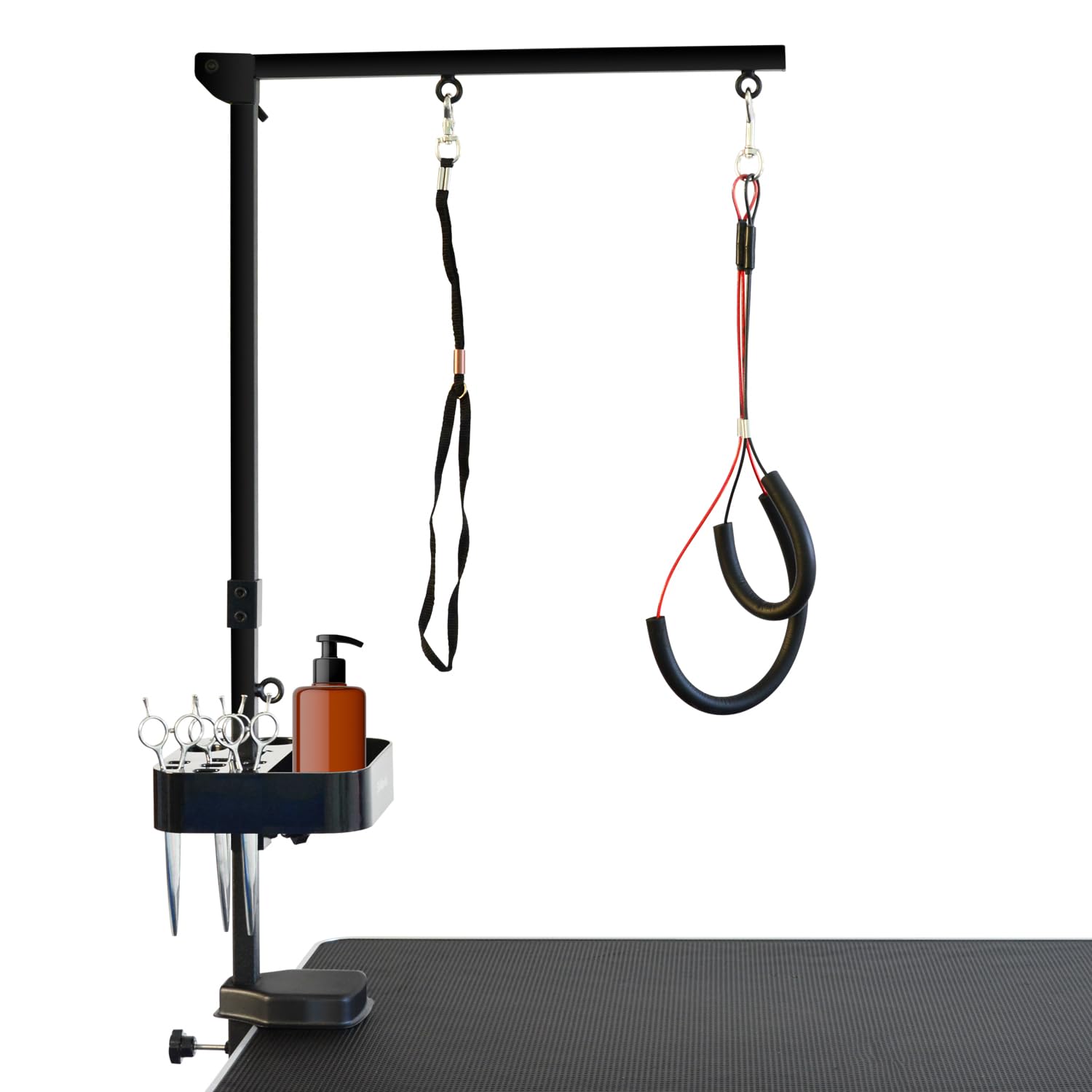 SHELANDY Pet Grooming Arm with Clamp - 35" Adjustable Height, Black, Includes No-Sit Haunch Holder, Model STL-1705