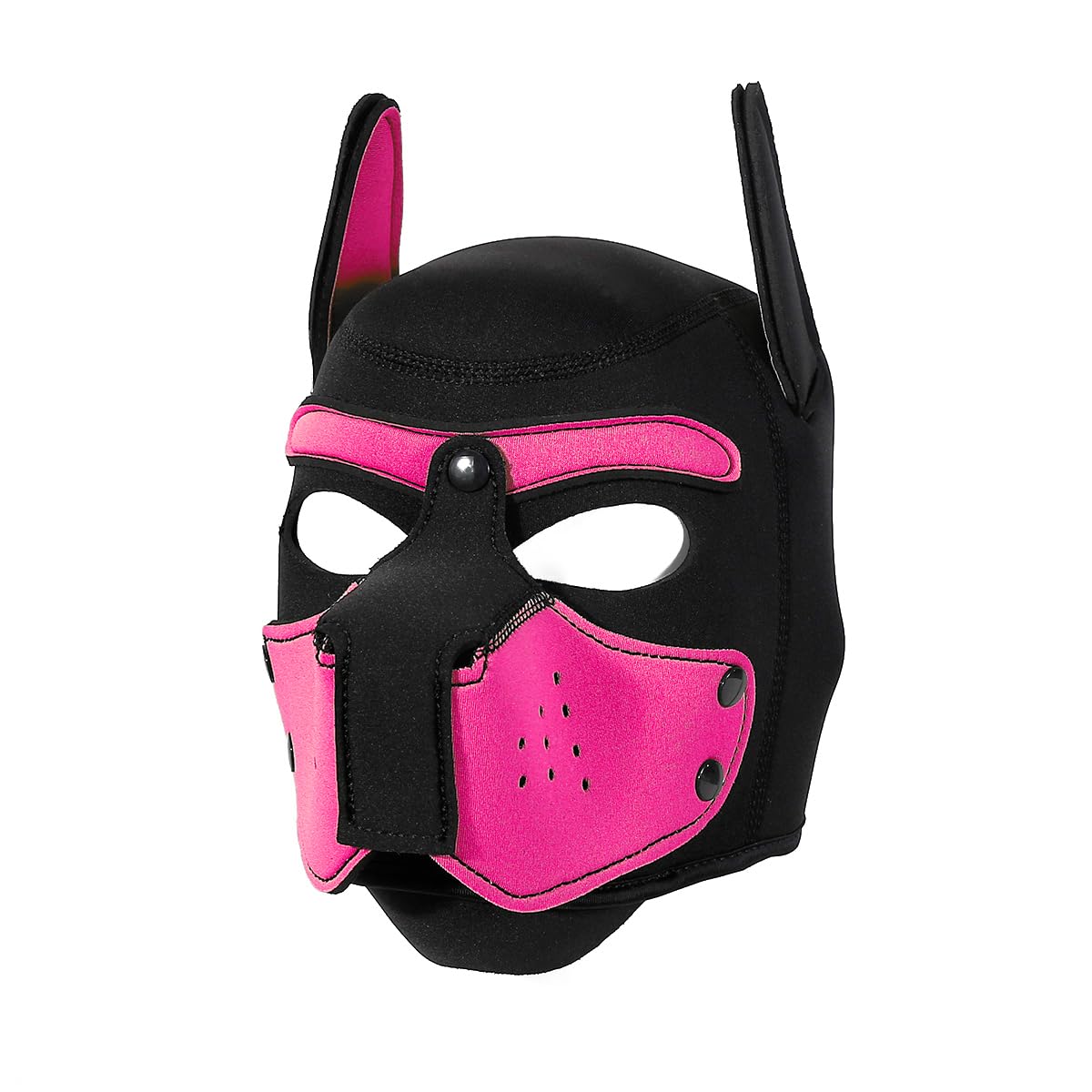 Neoprene Puppy Face Muzzle Dog Removable Full Face Pup Hood Mask (Rose, One Size)