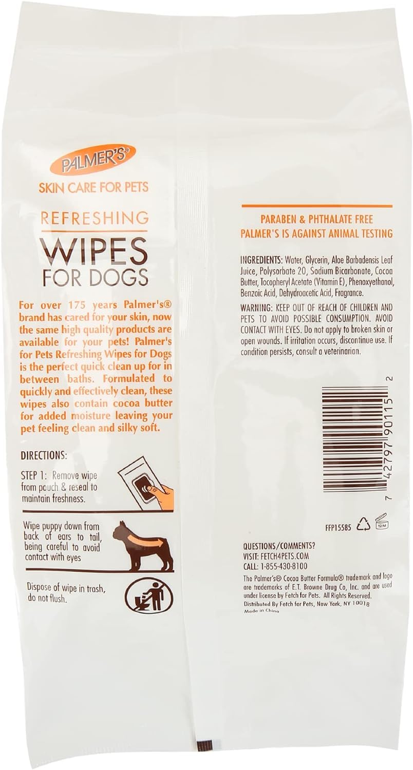 Palmers for Pets Gentle Refreshing Wipes for Puppies - Coconut Oil Puppy Wipe - Pet Grooming Towelettes for Dogs, 100 Count - 3