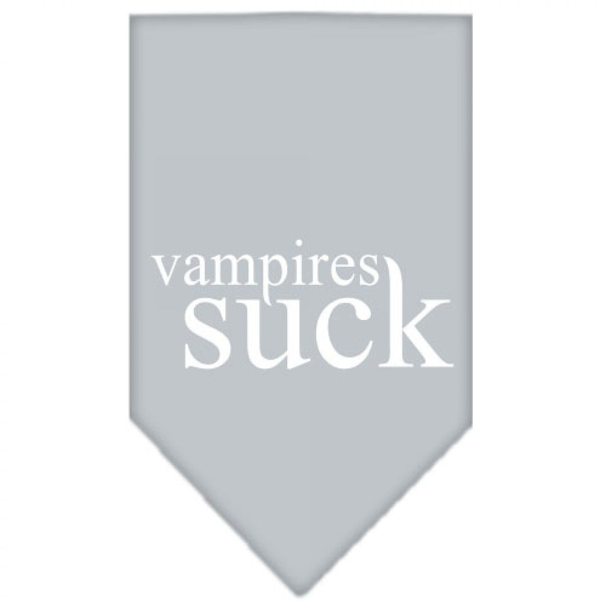 Halloween Pet and Dog Bandana Screen Printed, &quot;Vampires Suck&quot; Grey Small