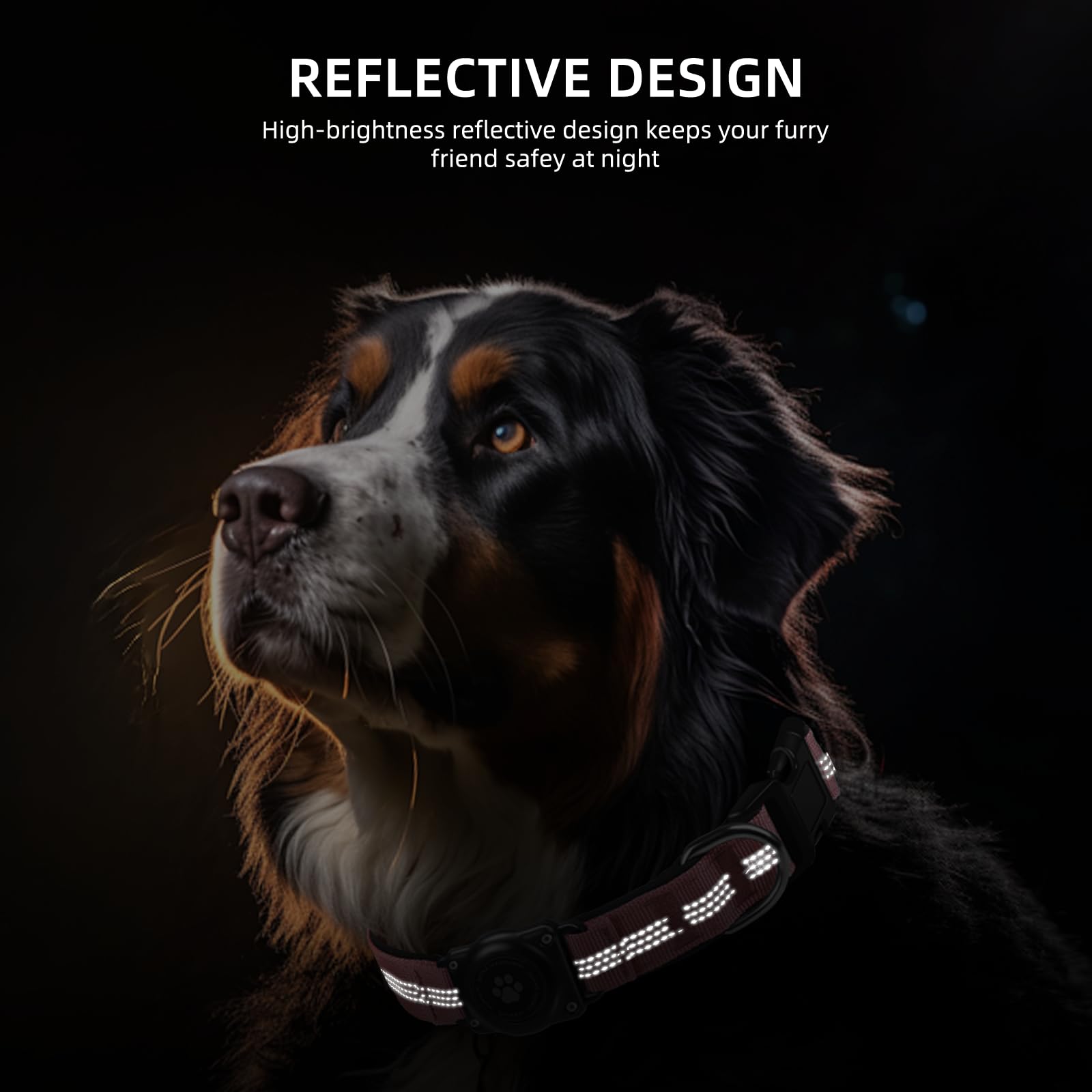 Upgraded Airtag Dog Collar, Ip68 Waterproof Air Tag Dog Collar Holder, Reflective, Ultra-Durable, Comfortable Padded, Heavy Duty Dog Collars For Small Medium Large Dogs (Xl (15.6'-22'), Pink)