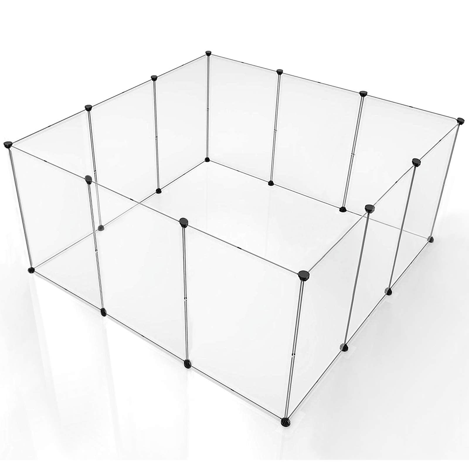 Brian & Dany Pet Dog Playpen, Clear Acrylic Puppy Dog Play Pen Indoor, Portable Small Animal Transparent Fence Panels For Rabbit