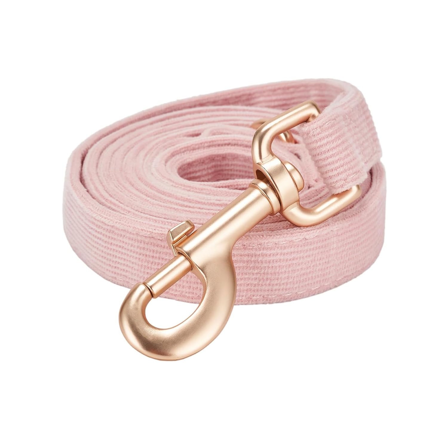 Petiry Soft Corduroy Fibric Dog Leash, 5 Feet Length Lead With Heavy Duty Rotating Hook, For Medium Large Dogs.(M,Light Pink)