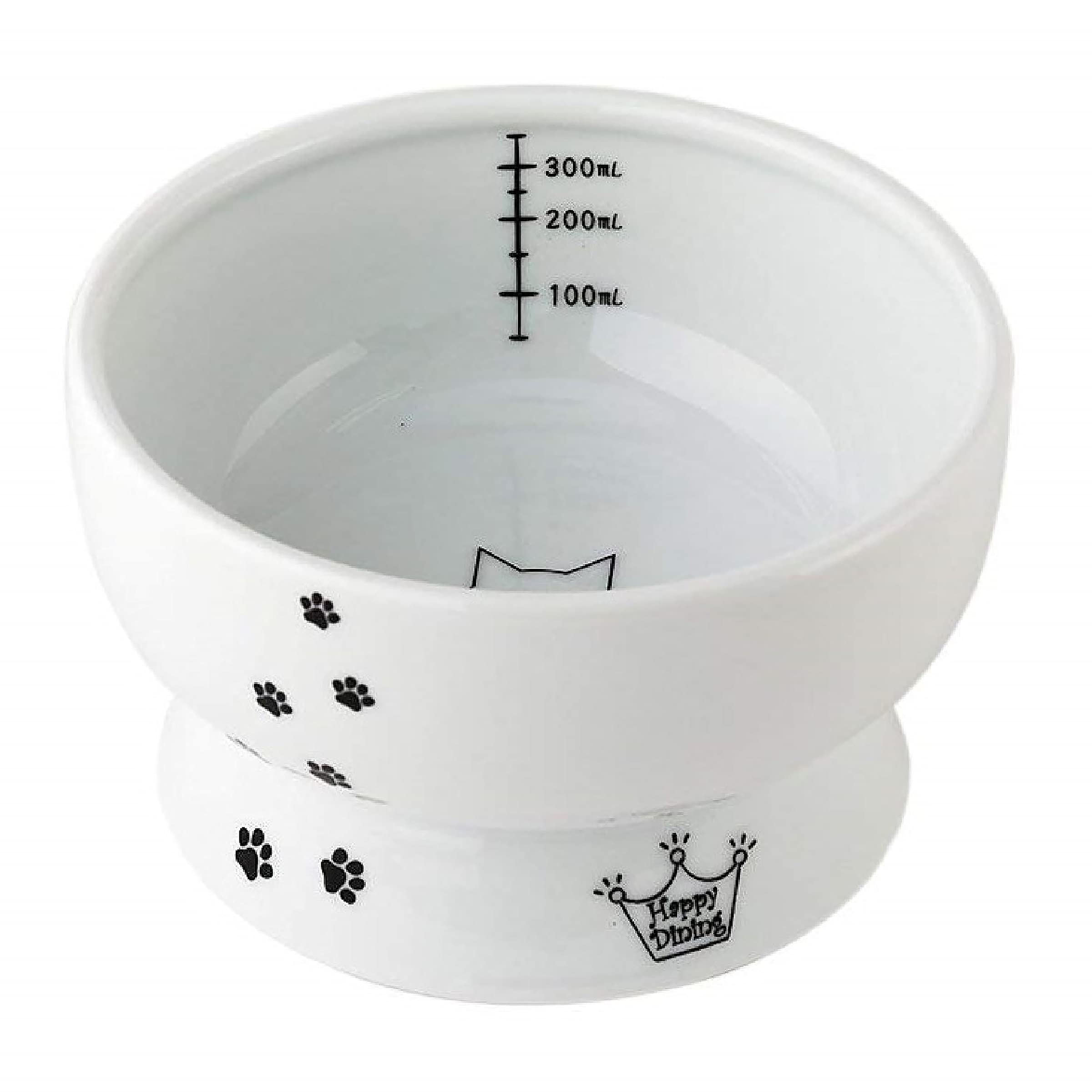 Necoichi Raised Cat Water Bowl, Elevated, with Measurement Lines, Dishwasher and Microwave Safe (Cat, Regular)