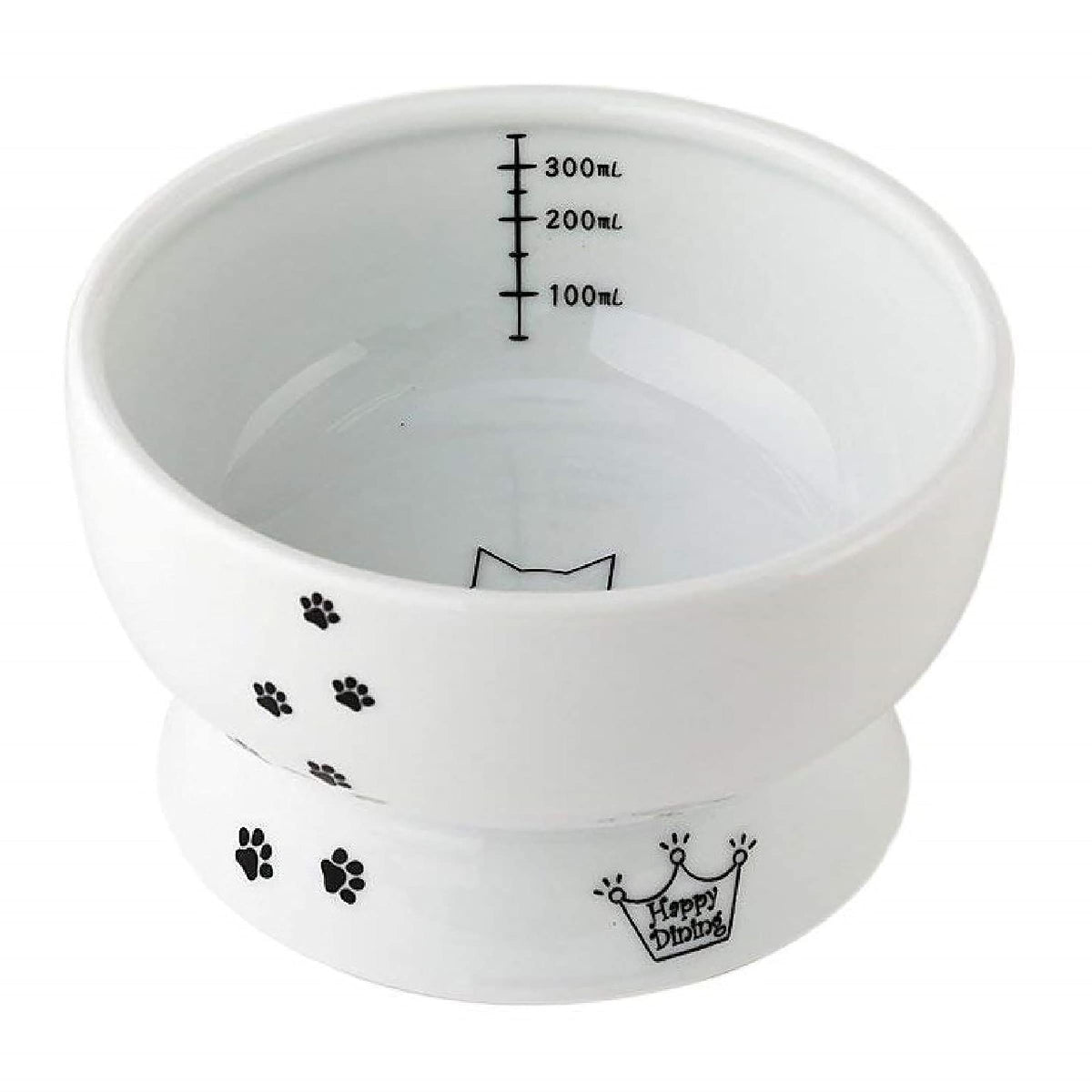 Necoichi Raised Cat Water Bowl, Elevated, With Measurement Lines, Dishwasher And Microwave Safe, No.1 Seller In Japan! (Cat, Regular)