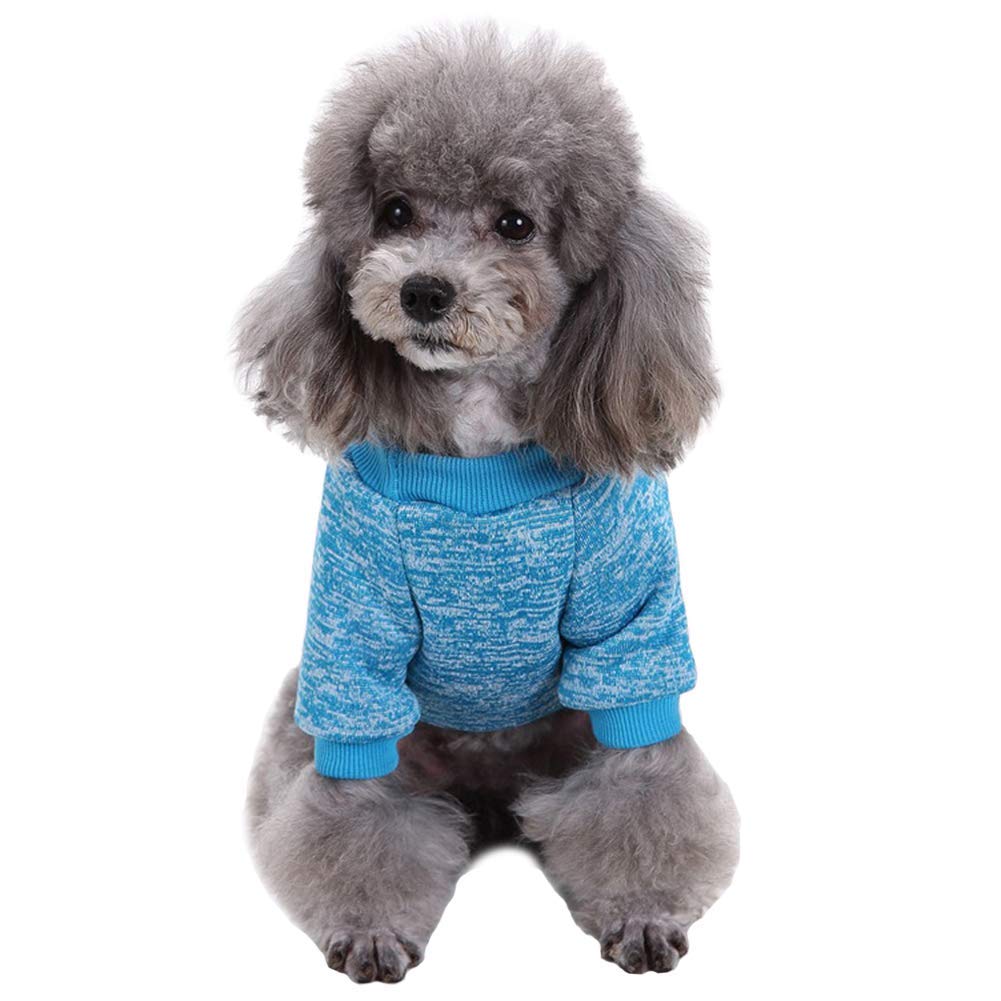 Chborless Pet Dog Classic Knitwear Sweater Warm Winter Puppy Pet Coat Soft Sweater Clothing For Small Dogs (Xs, Light Blue)