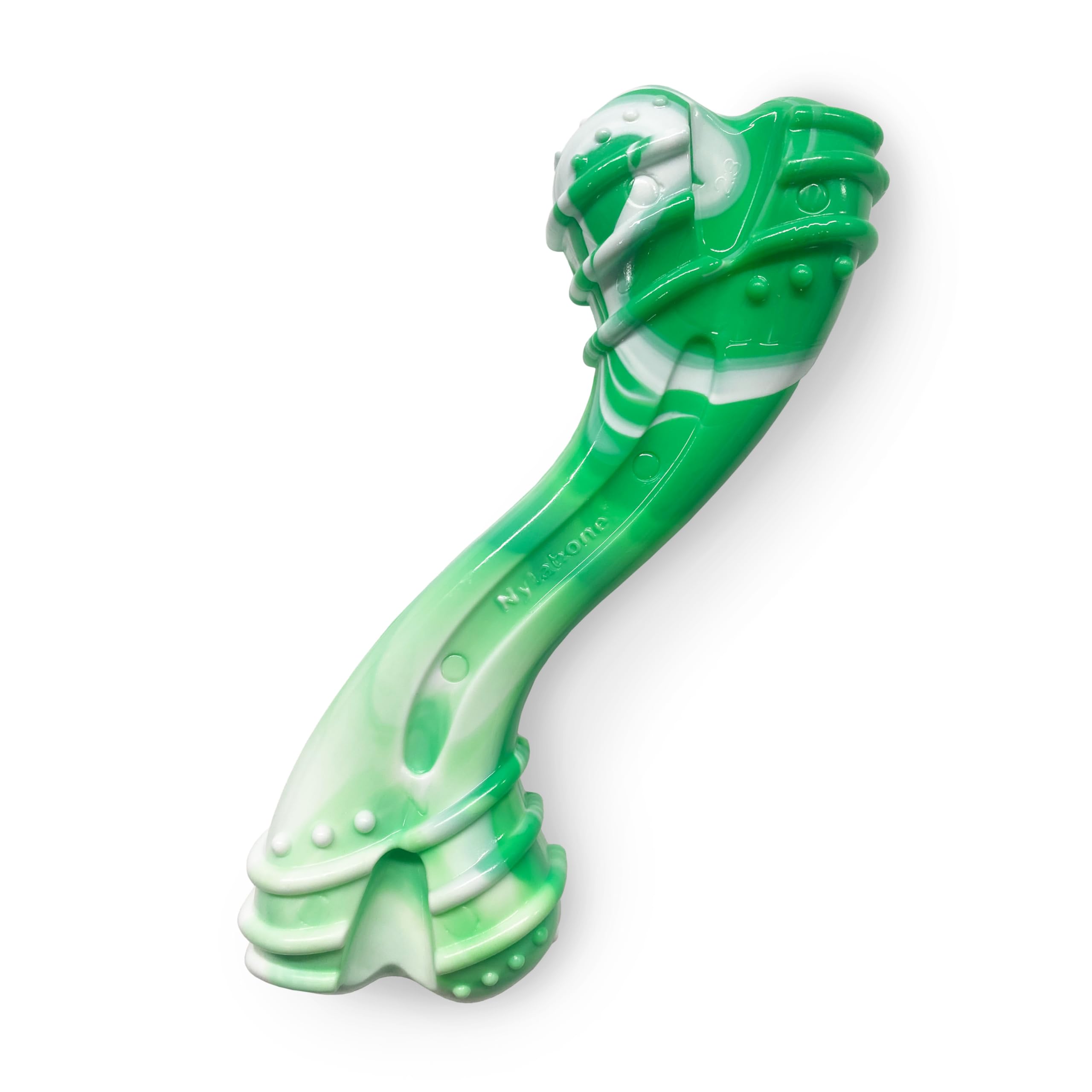 Nylabone Holiday Edition Curvy Dental Bone Power Chew Toy for Dogs, Dog Chew Bones for Aggressive Chewers, Wintergreen Flavor, L