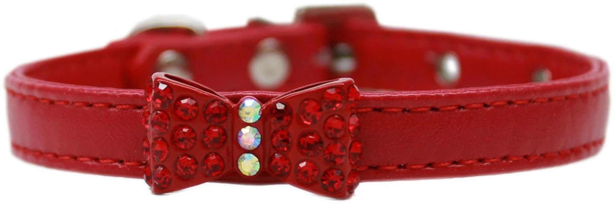 Dog, Puppy & Pet Fashion Collar, &quot;Bow-Dacious Crystal&quot; Bright Pink 10