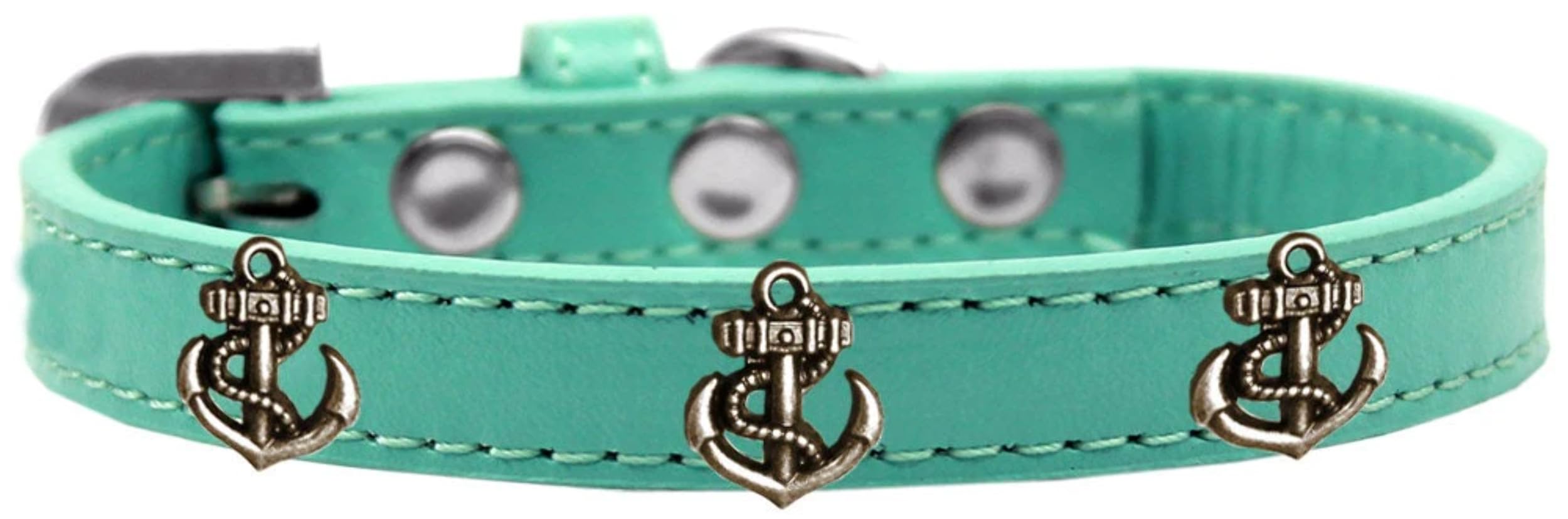 Dog, Puppy & Pet Widget Fashion Collar, Bronze Anchor Bright Pink 16