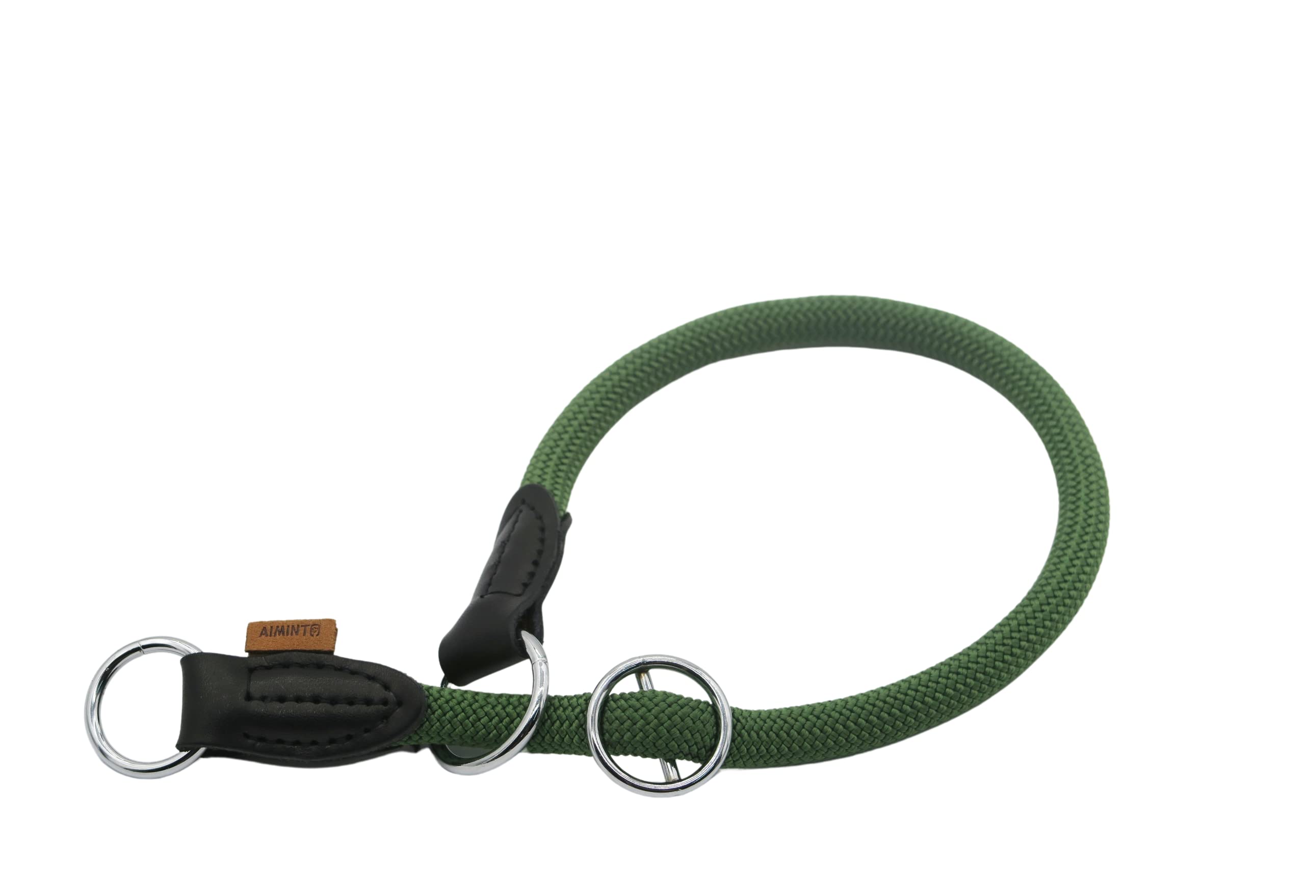 Aiminto Braided Round Martingale Dog Collar, Training Collar With Slidable Stop Ring - Ideal For Large Dogs (L(1/2') - 22' Lon