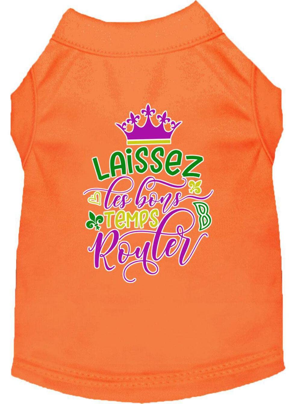 Mirage Pet Product Laissez Les Bons Temps Rouler Screen Print Mardi Gras Dog Shirt Orange XXXL