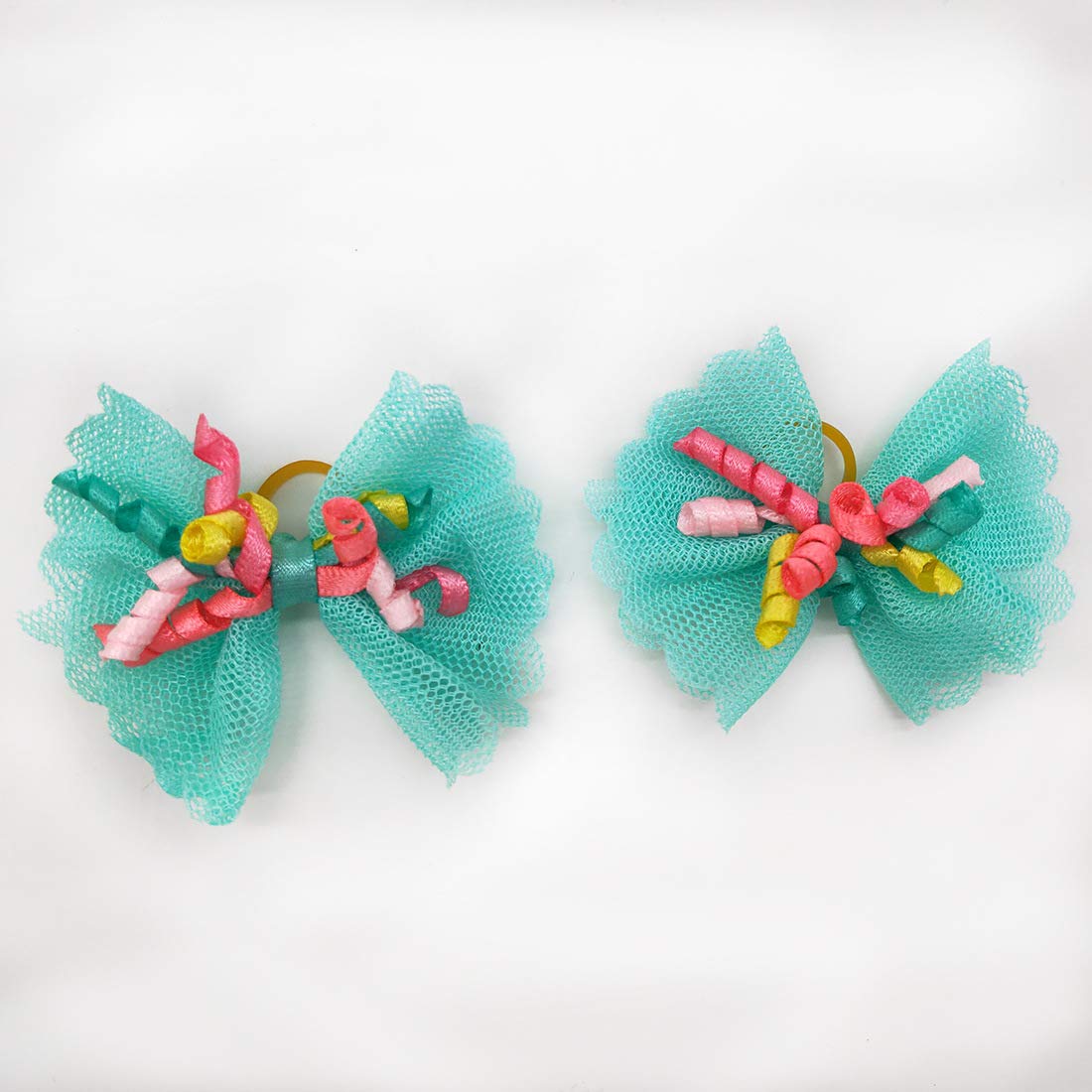 Sufermoe 32 Pcs Multicolored Dog Hair Bows With Rubber Bands, Hair Grooming Top Knots Pet Hair Accessories For Pet Cat Dog