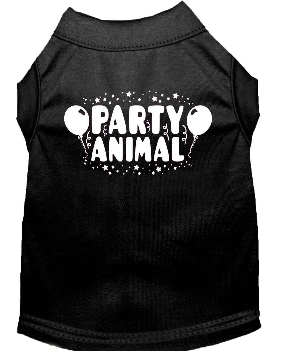 Pet Dog & Cat Shirt Screen Printed, 'Party Animal' Black 2Xl (20-25 Lbs.)