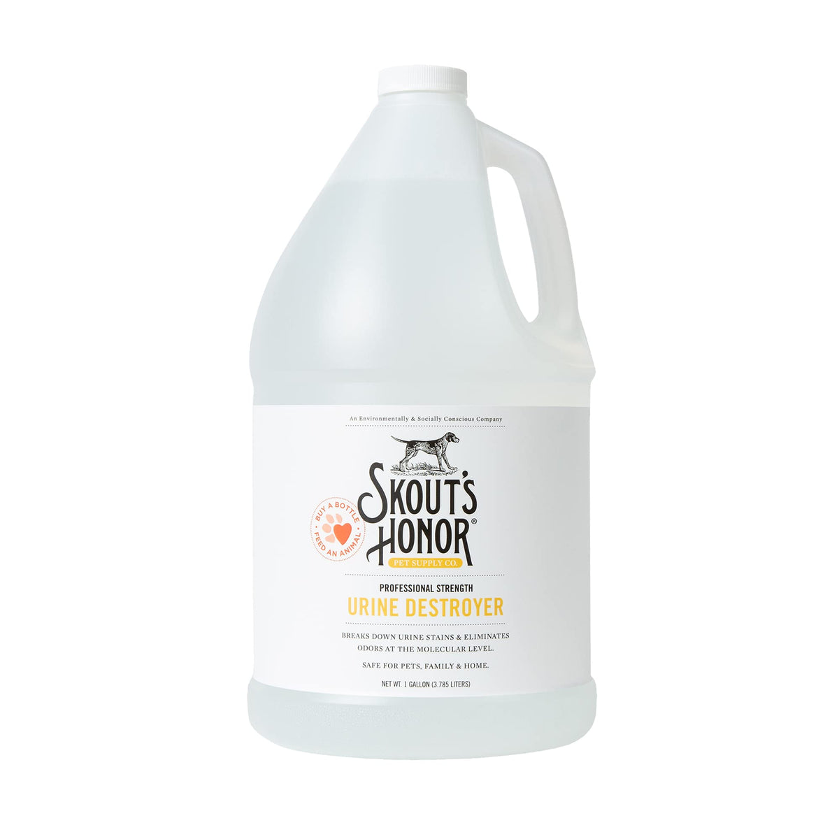 Skout'S Honor Dog Urine Destroyer - Professional Strength, Plant-Powered, Cruelty-Free Urine Eliminator For Carpets And Indoor Living Spaces, 128 Oz.