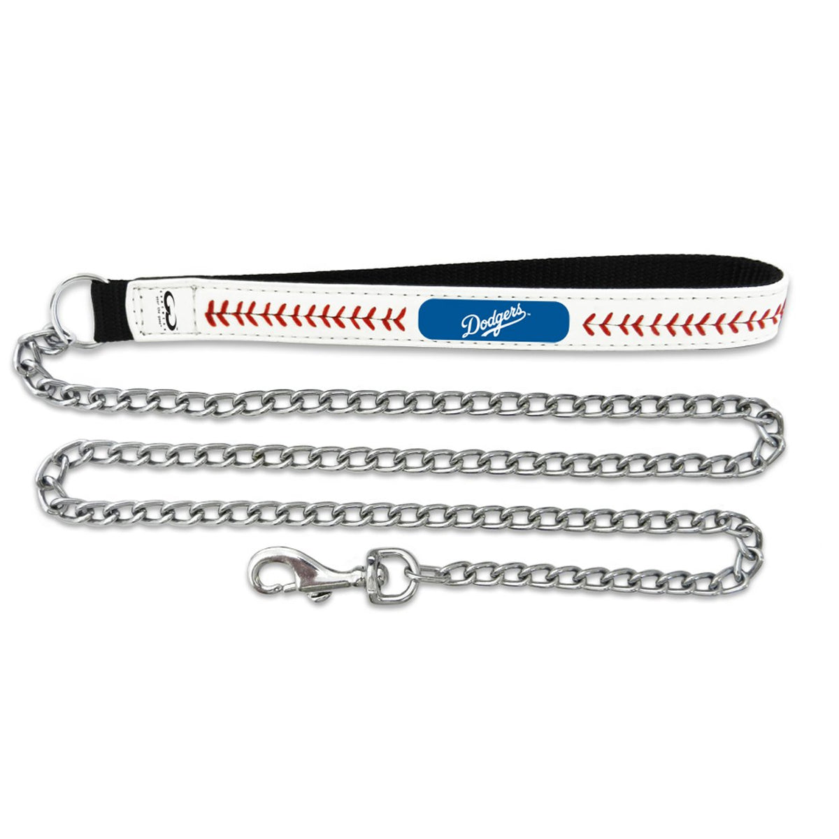 Mlb Los Angeles Dodgers Baseball Leather Chain Leash, 2.5 Mm