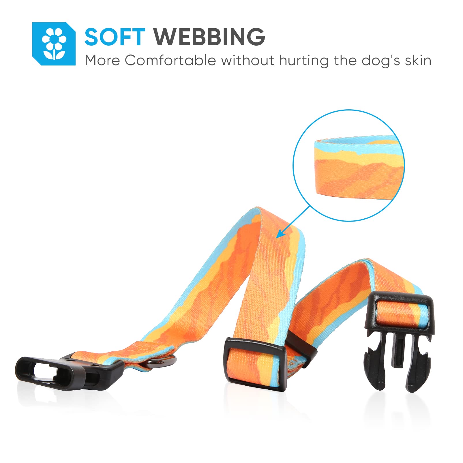 Heele Dog Collar, Adjustable Soft Dog Collar For Small Medium Large Dogs,Bohemia Patterned Puppy Collars With Quick Release Buck