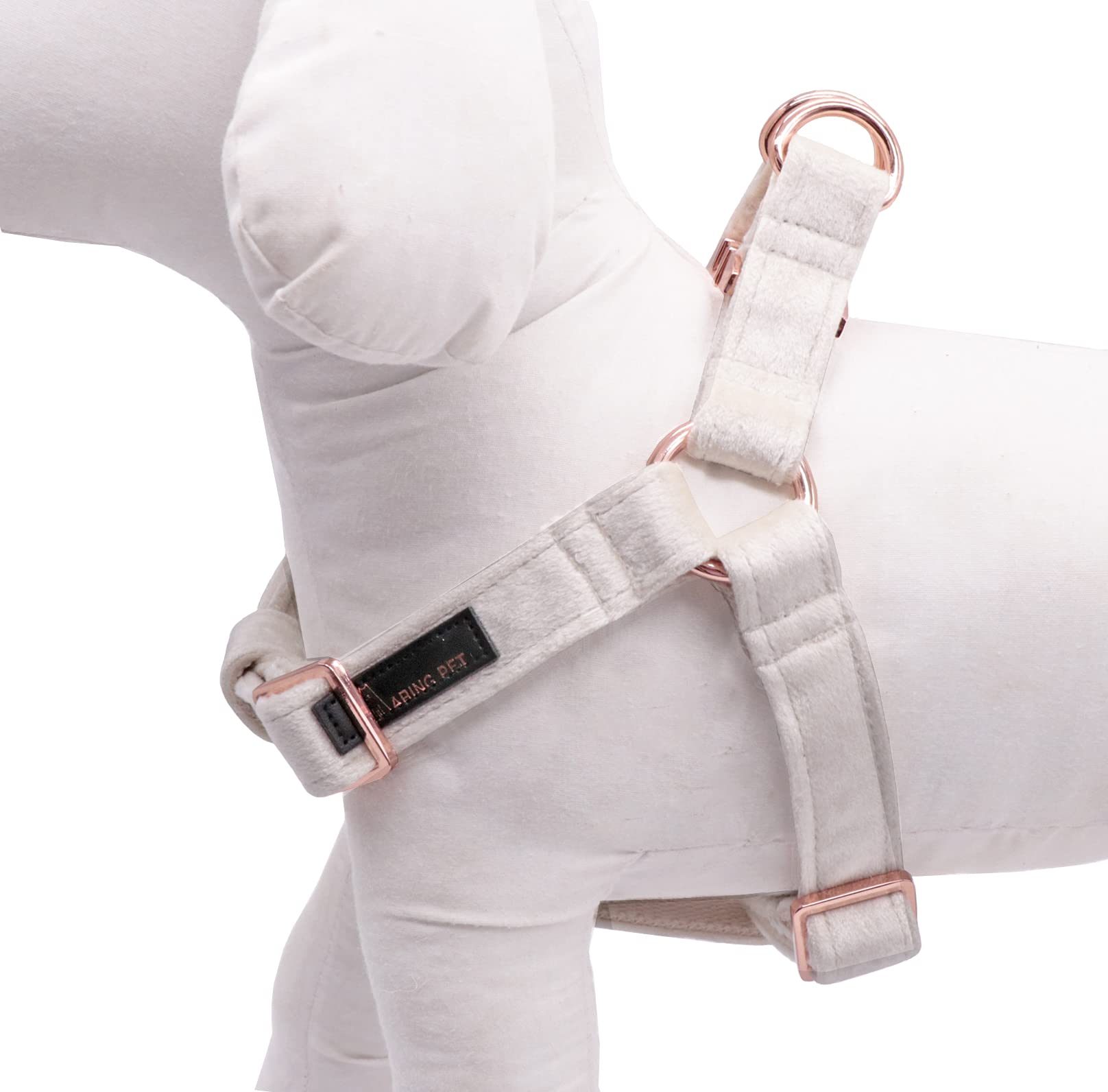 Aring Pet Dog Halter Harness, Velvet Dog Harness, Adjustable No Pull White Dogs Halter Harness.