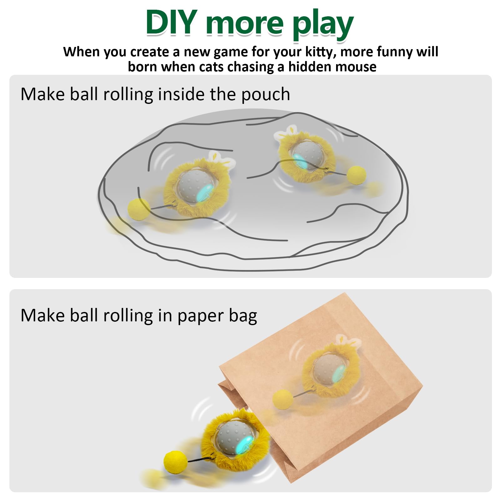 Aukl Interactive Cat Toys Ball Super Drive Electric Cat Toy Automatic Rolling Robotic Car Motion Activate