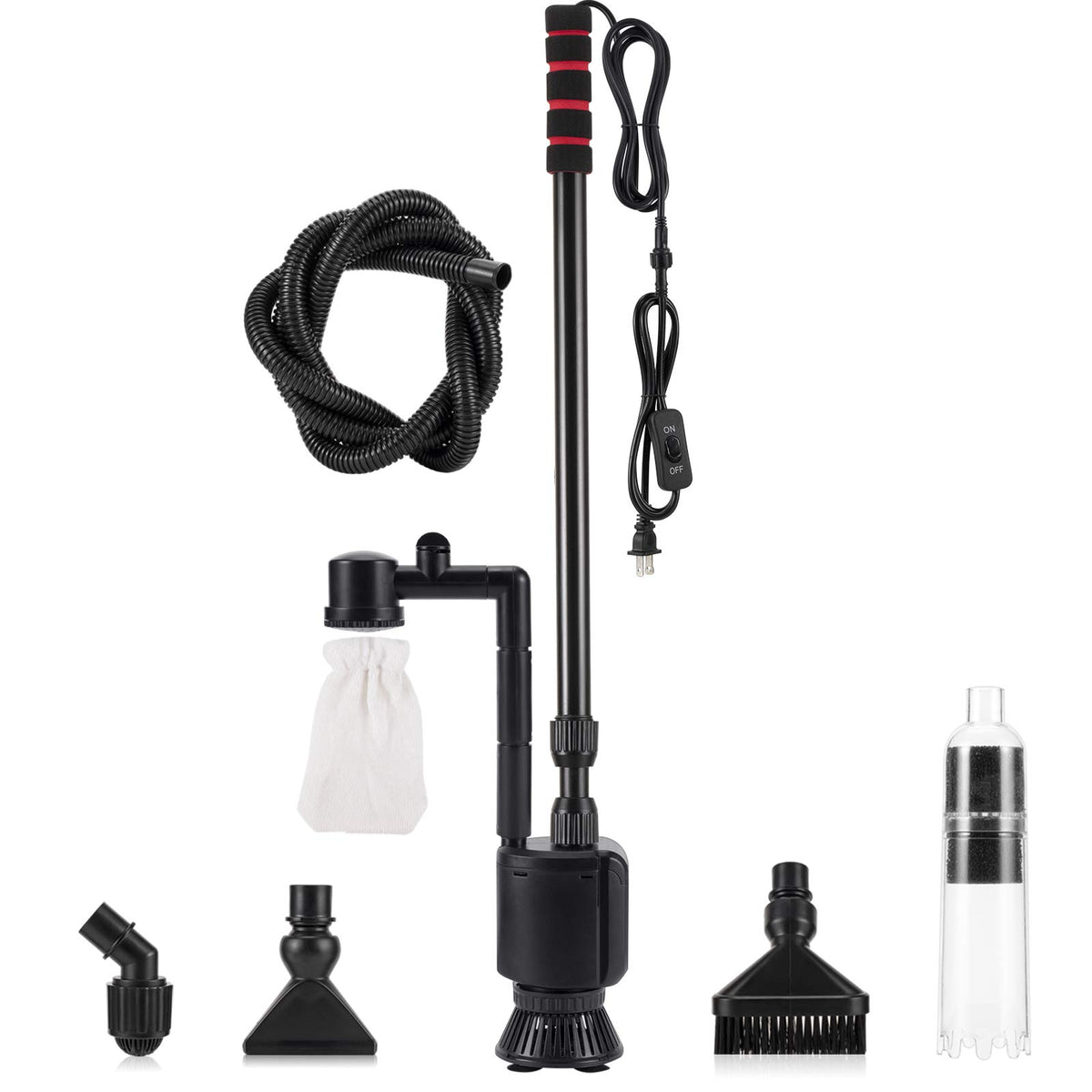 Aqqa Aquarium Gravel Cleaner Kit,6 In 1 Electric Fish Tank Vacuum Cleaning Tools Water Changer,Multifunction Wash Sand Filter Wa