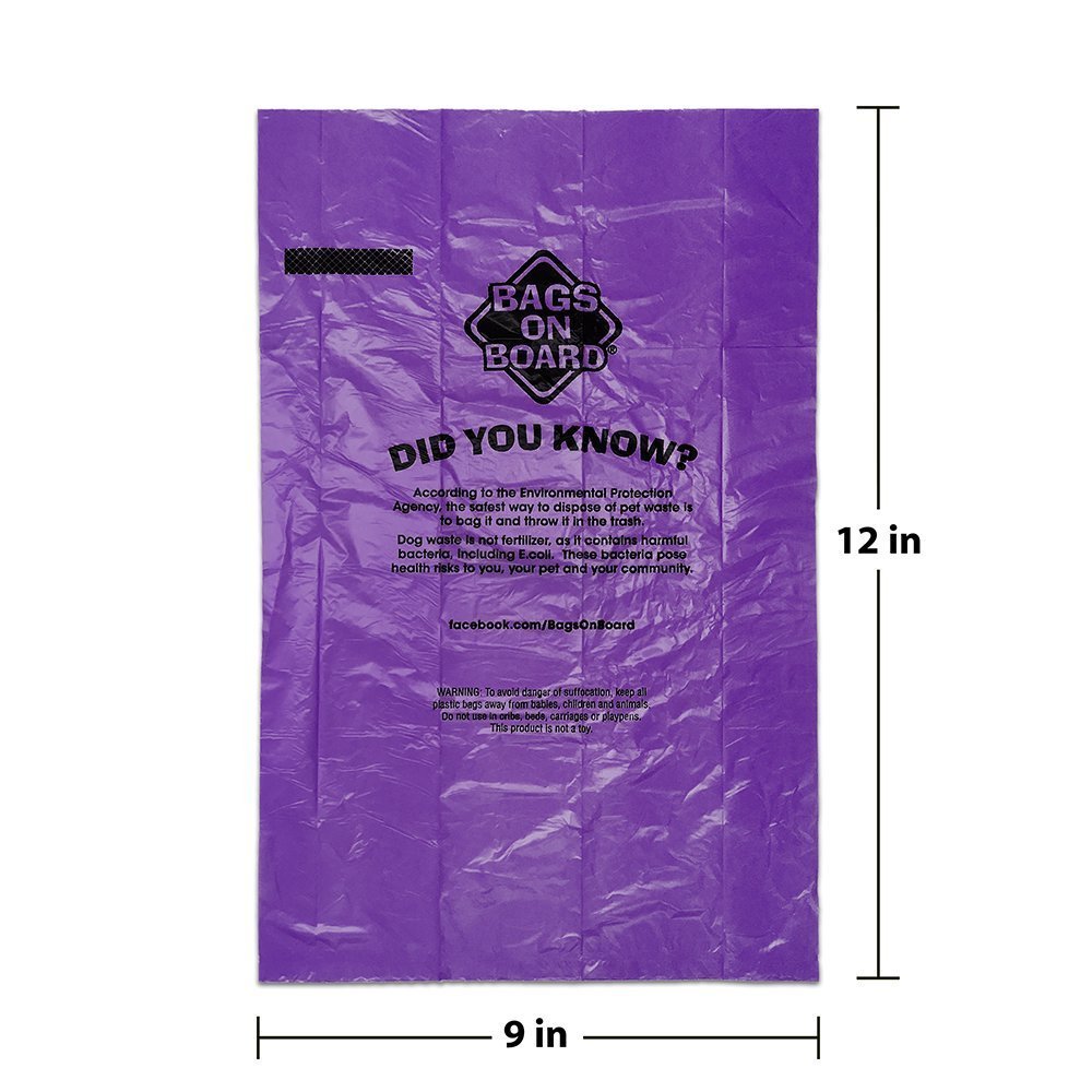 Bags On Board Strong, Leak Proof Dog Poo Pick-Up Bags, Rainbow, 60 Rolls (14 Bags In Each Roll)