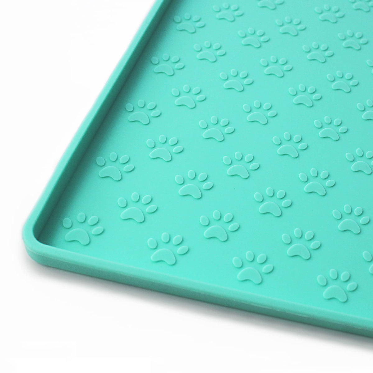 Ptlom Silicone Pet Placemat For Dog And Cat, Waterproof Non-Slip Pet Feeding Bowl Mats For Food And Water, Small Medium Large Dogs Mat Prevent Residues From Spilling To Floor, Green, 24.5' 16.5'