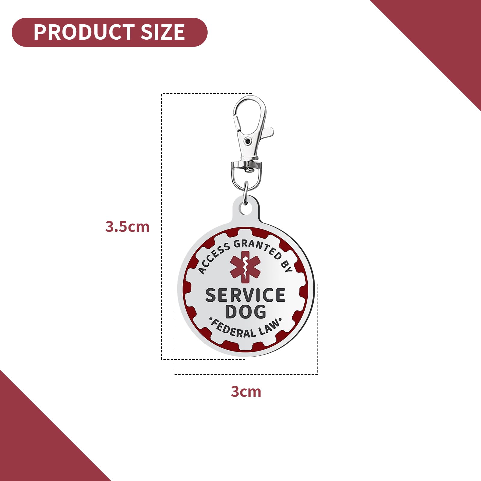 Service Dog Tag Industrial Puppy For Service Animals, Emotional Support Dogs & Therapy Dogs Entirely Surgical Stainless Steel Ea