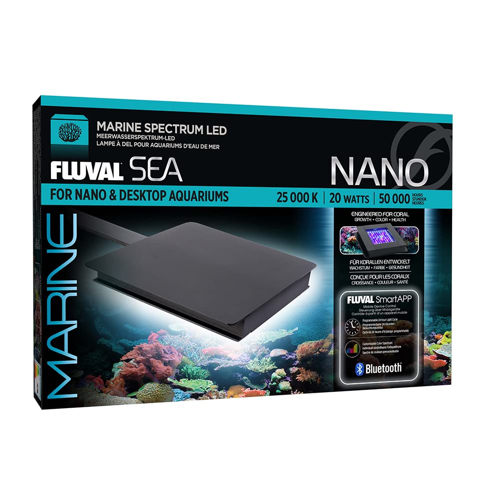Fluval Sea Marine Nano Led Aquarium Lighting With Bluetooth, 20 Watts,Glass
