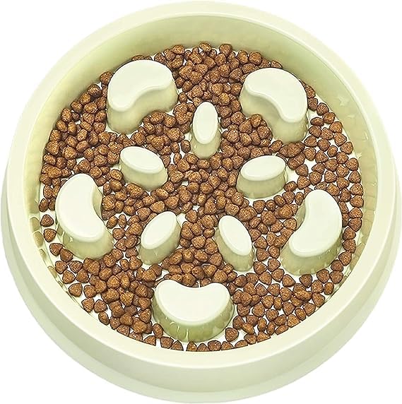 D&C Paws Slow Feeder Dog Food Water Bowl With Cute Funny Pattern Slow Feeder Bloat For All Breed Dogs And Puppies