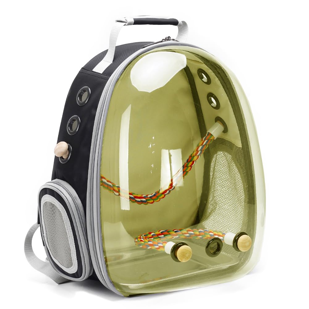 Bird Carrier Cage, Bird Travel Backpack With Stainless Steel Tray And Standing Perch