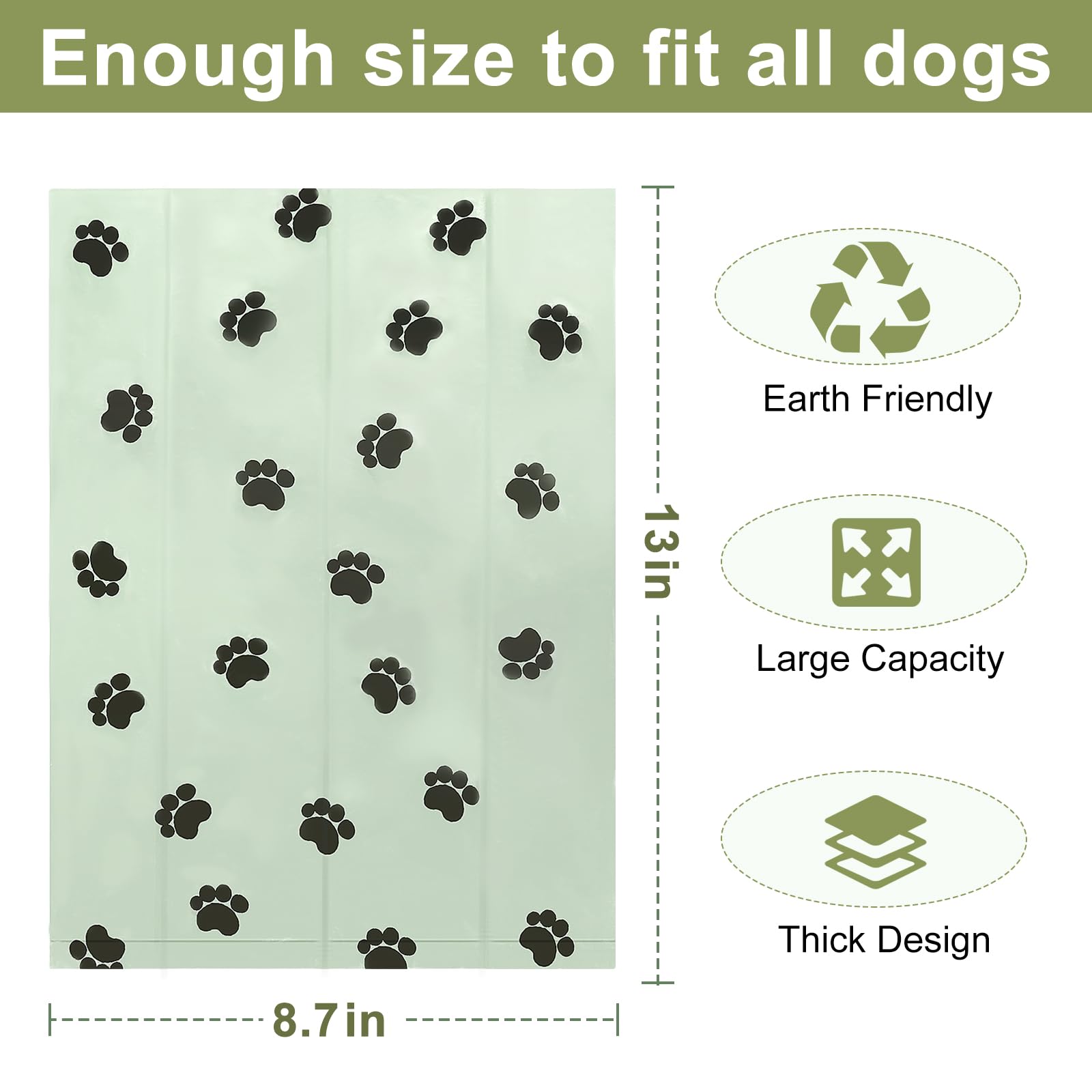 Poop Bags for Dogs, Dog Poop Bag Rolls and Small Trash Bags for Waste Cleanup, Extra Thick Doggie Bags for Pooper Scooper Scente