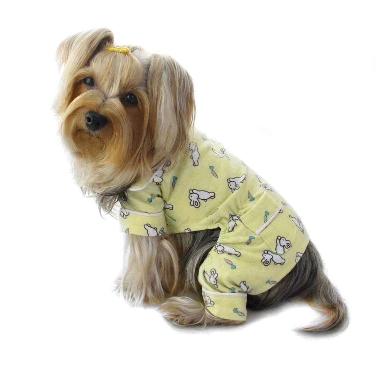 Dog/Puppy Hopping Bunny/Rabbit Flannel Pajamas/Bodysuit/Loungewear/Coverall/Jumper/Romper (X-Small)