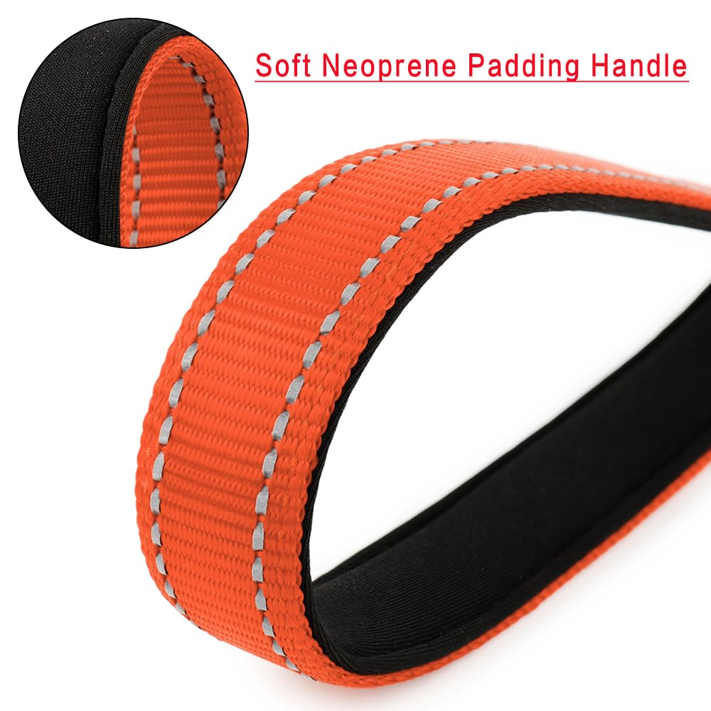 Plutus Pet 10    Short Dog Leash, Reflective Nylon Padded Handle, Strong Traffic Leash With Carabiner Clip, Perfect For Large Or