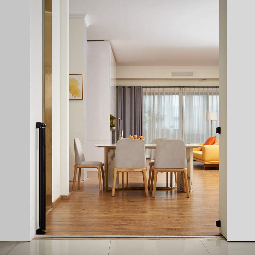 Easybaby Extra Wide Retractable Baby Gate, 33' Tall, Extends Up To 71' Wide, Black / Child Safety Baby Gates, Pet Retractable Gates For Stairs, Doorways, Hallways, Indoor And Outdoor