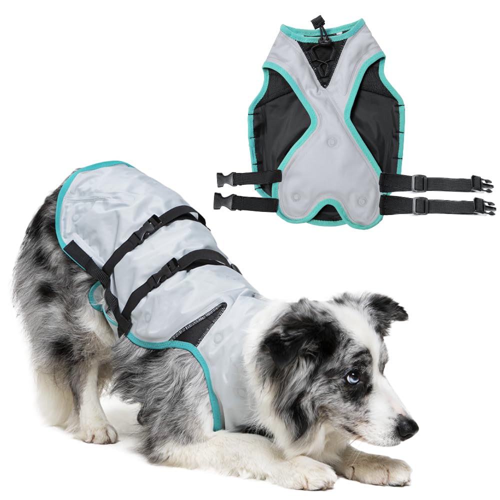 Suitical Dry Cooling Vest for Dogs | Canine Cooling Vest for Hot Weather | Dog Cool Down Jacket | Machine Washable | M | Neck to