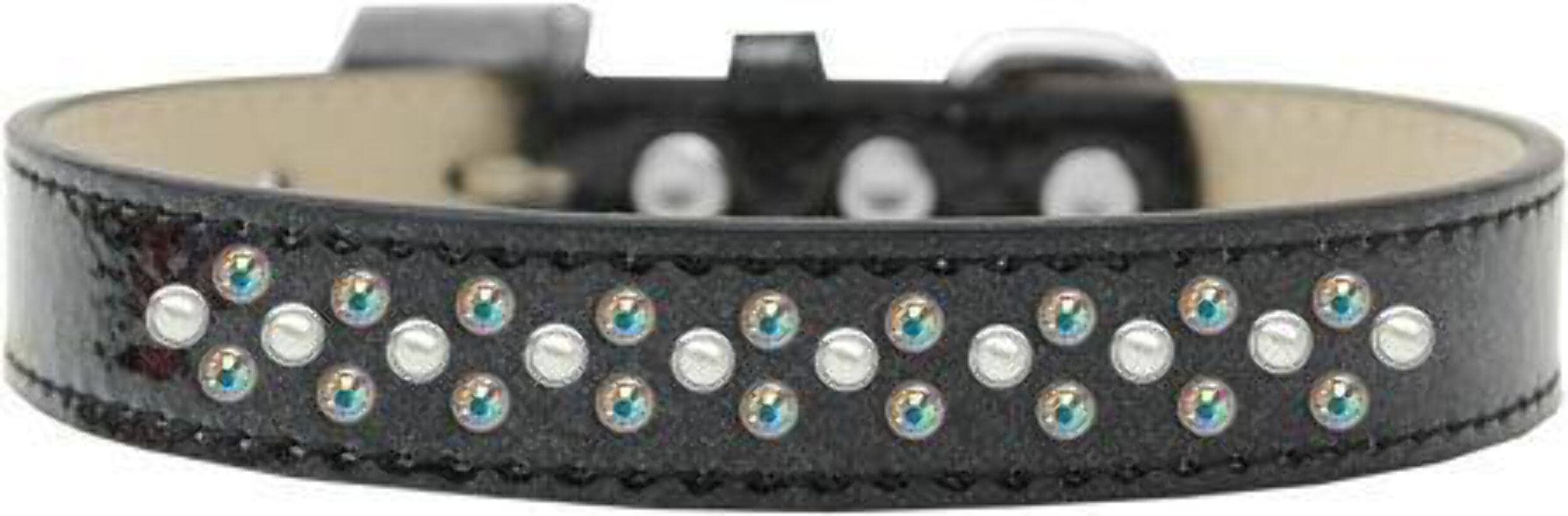 Mirage Pet Products Sprinkles Ice Cream Dog Collar with Pearl and AB Crystals, Size 12, Blue