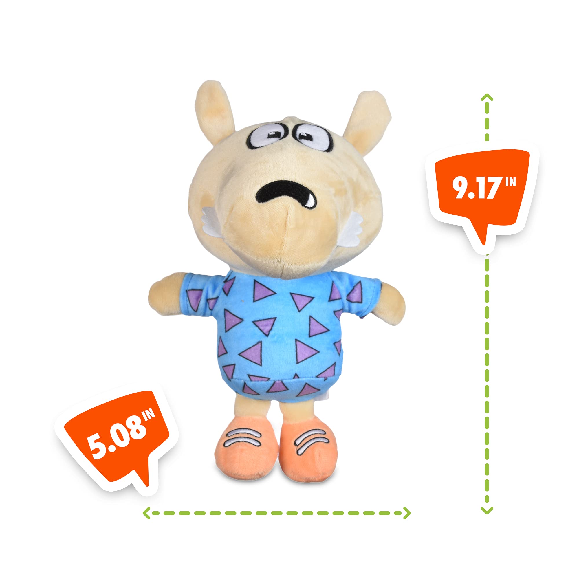 Nickelodeon For Pets Rocko'S Modern Life Spunky Figure Plush Dog Toy - 6 Inch White Squeaky Dog Toy For All Dogs - Nickelodeon T