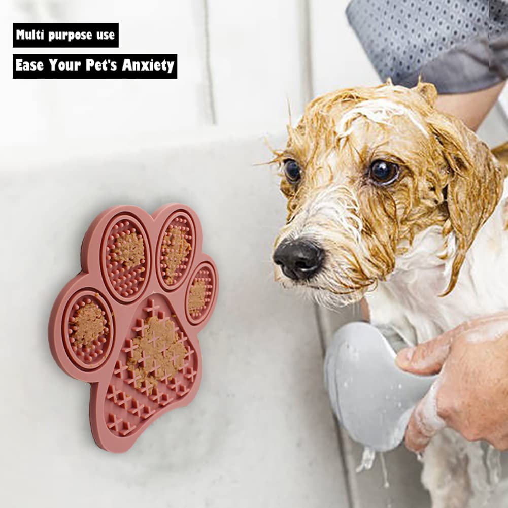 Lick Mat For Dogs And Cats, Premium Lick Pad With Suction Cups,Dog Slow Feeder Dowl Mat For Bathing Grooming Nailing Trimming, F