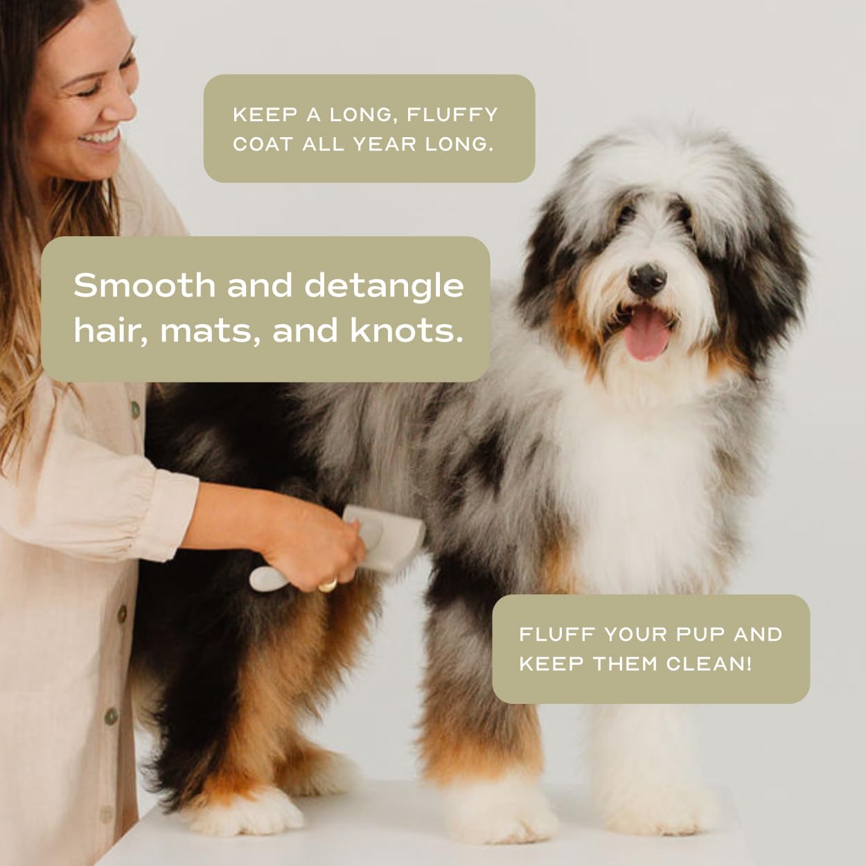 Pupwell Slicker Brush For Professional And Luxury Dog Grooming To Prevent Matting With Dense And Extra Long Stainless Steel Pins